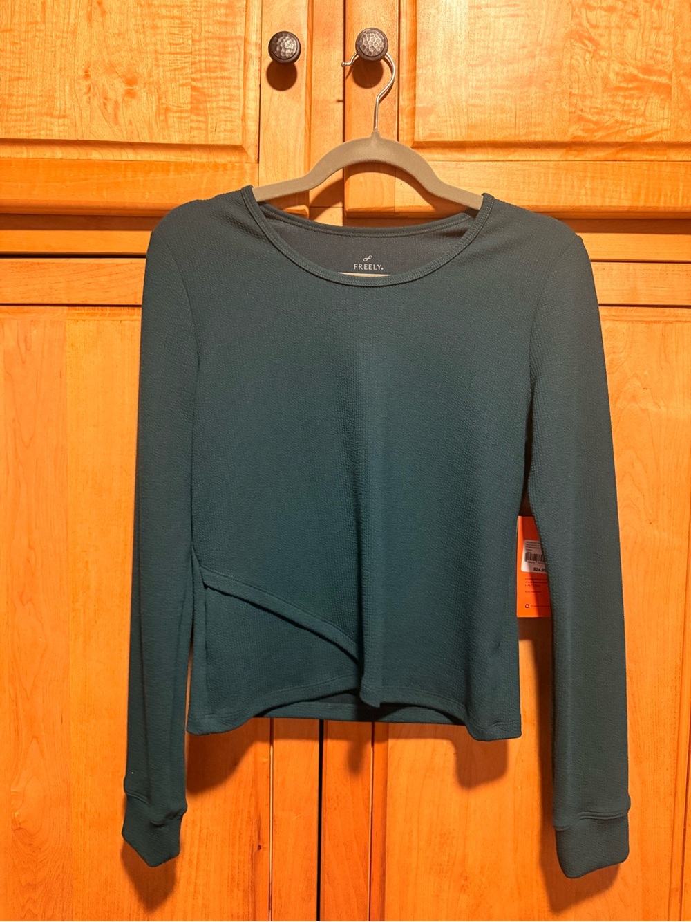 Freely Dark Teal Asymmetric Long Sleeve Tee